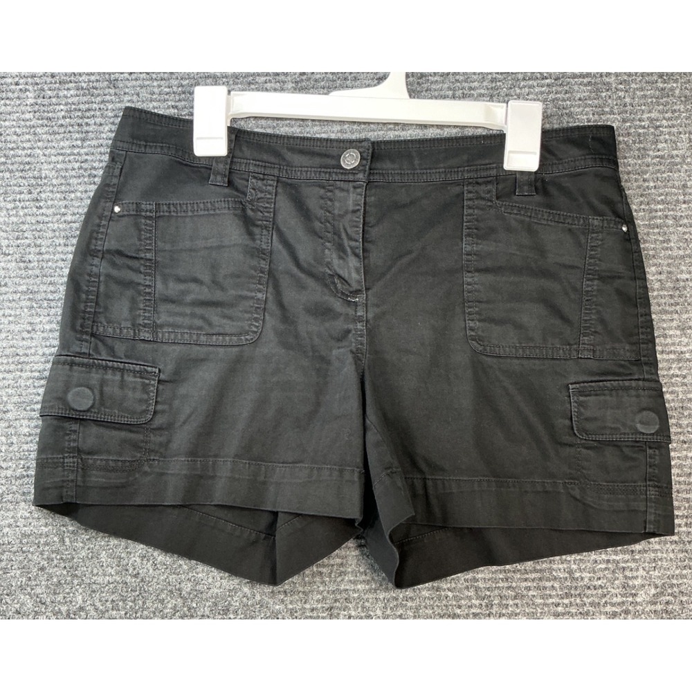White House Black Market Cargo Shorts Women Size 10 Black PreLoved